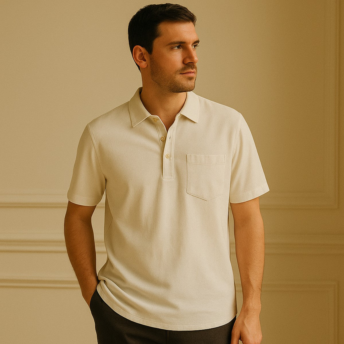 Camisa Polo Clásica con Bolsillo