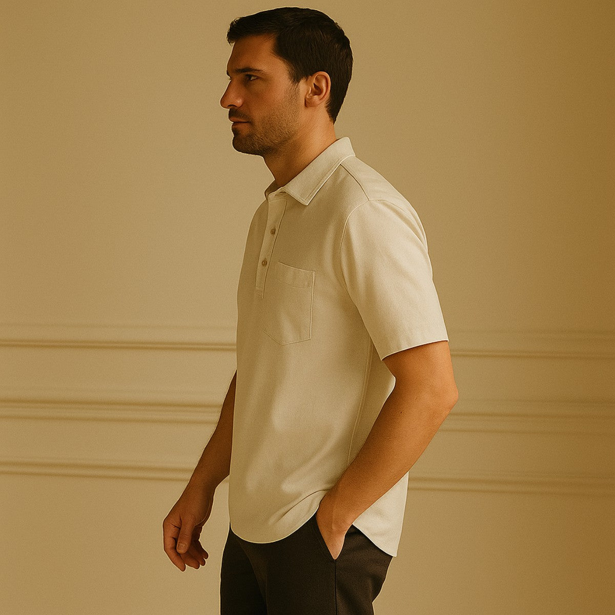 Camisa Polo Clásica con Bolsillo