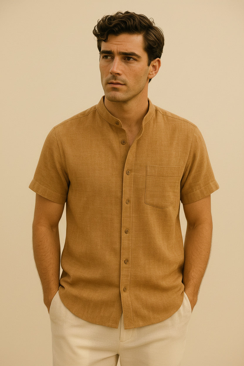 Camisa Mandarin Escape Refinado