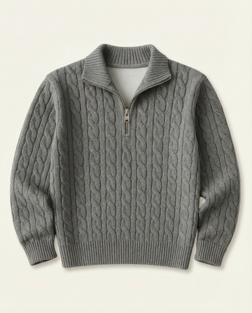 Suéter de Media Cremallera con Alto Cuello para Hombre Fontaine