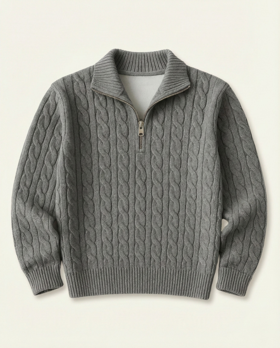 Suéter de Media Cremallera con Alto Cuello para Hombre Fontaine