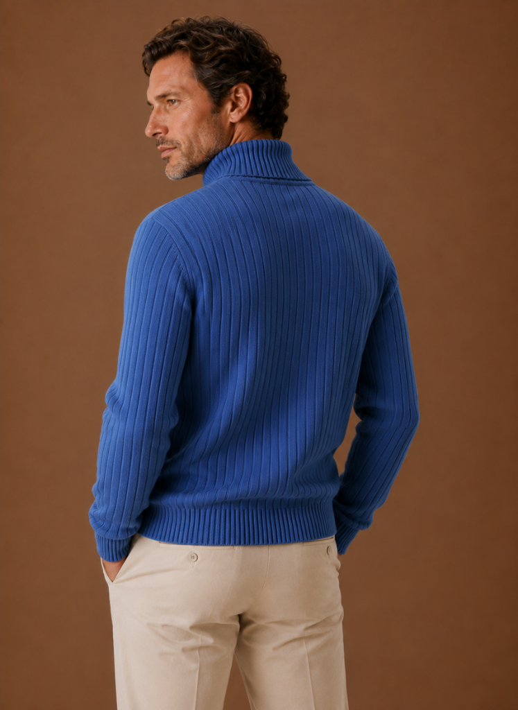 Suéter de Cuello Alto Acanalado para Hombre Suave | Areleon