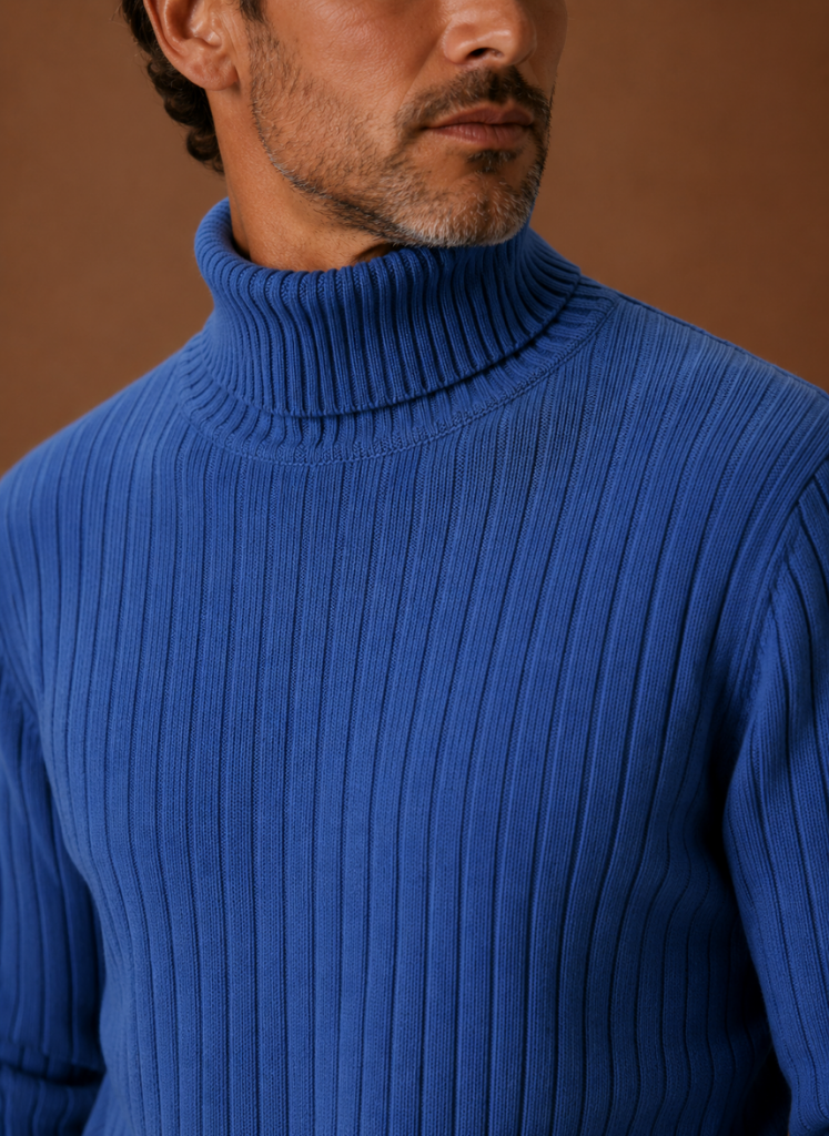 Suéter de Cuello Alto Acanalado para Hombre Suave | Areleon
