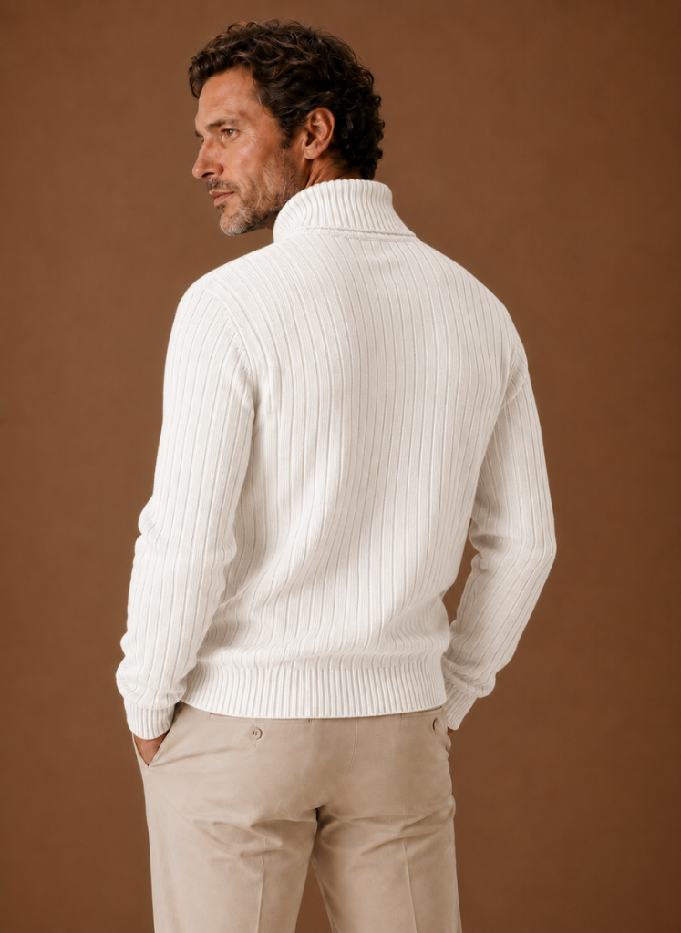 Suéter de Cuello Alto Acanalado para Hombre Suave | Areleon