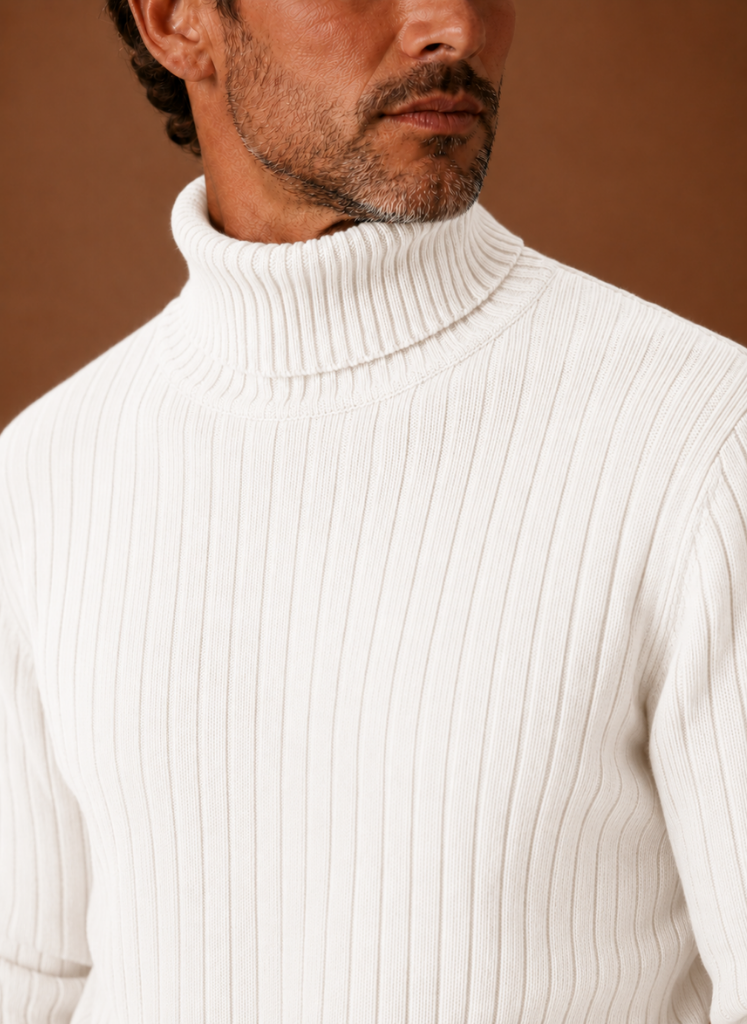 Suéter de Cuello Alto Acanalado para Hombre Suave | Areleon