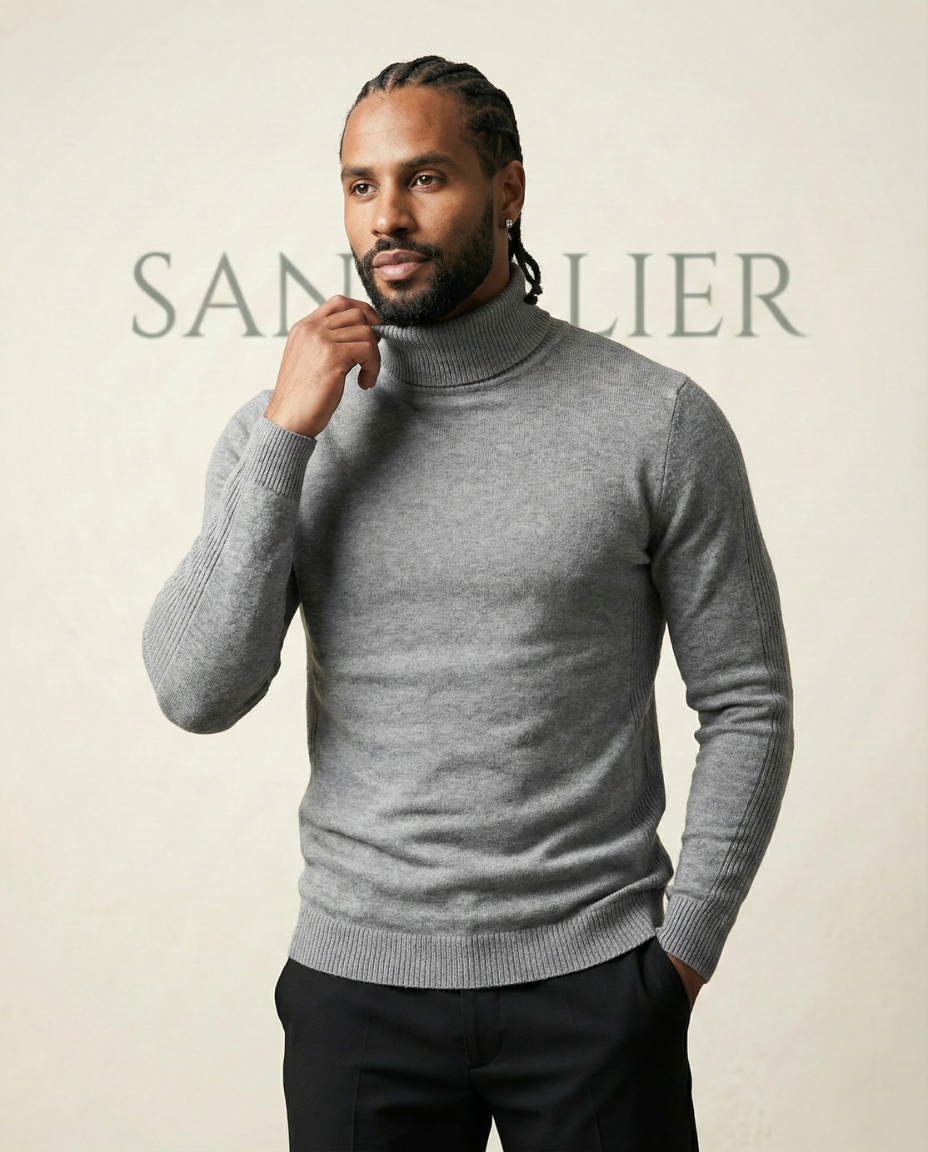 Suéter de Pullover Cuello Refinado