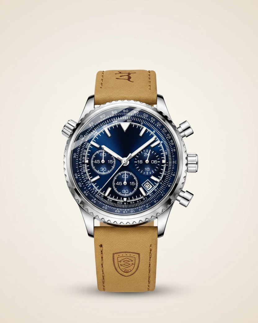 Reloj de cuero cronógrafo para hombre - Bellatour