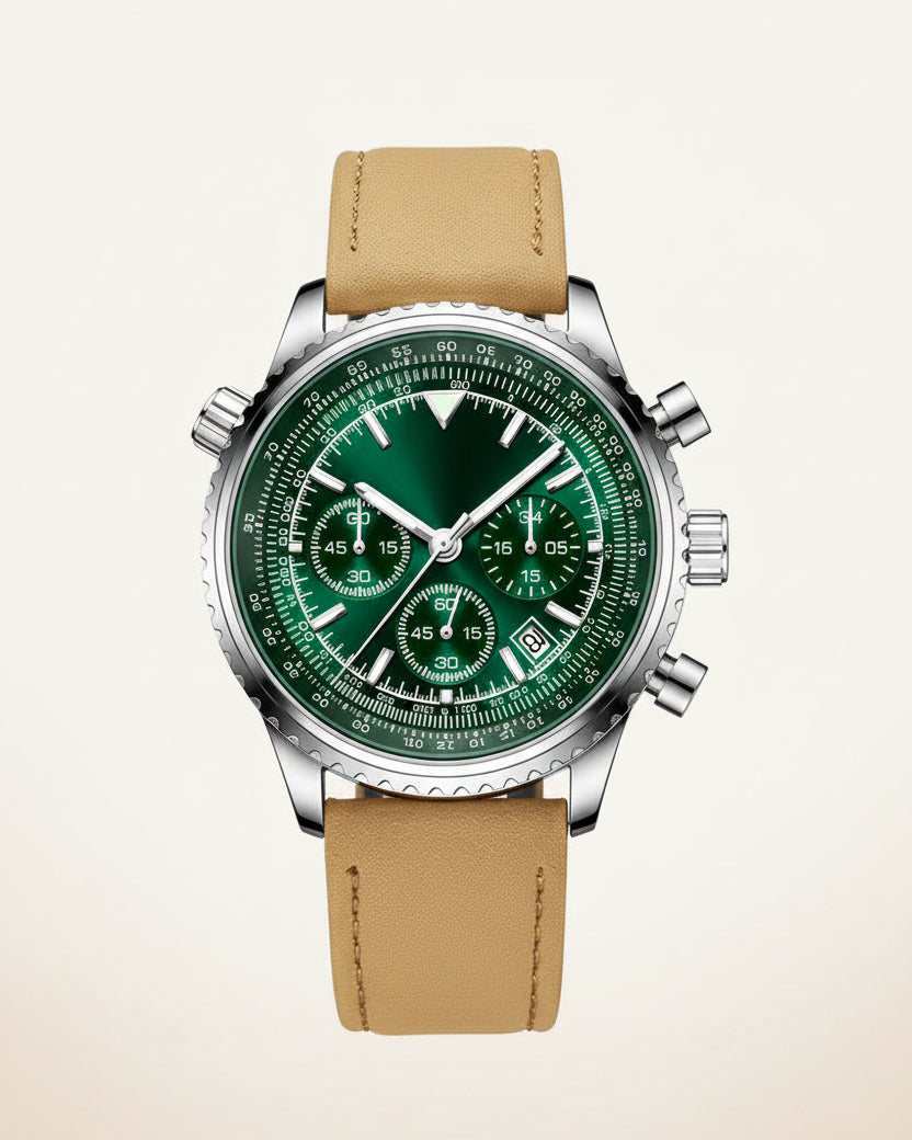 Reloj de cuero cronógrafo para hombre - Bellatour