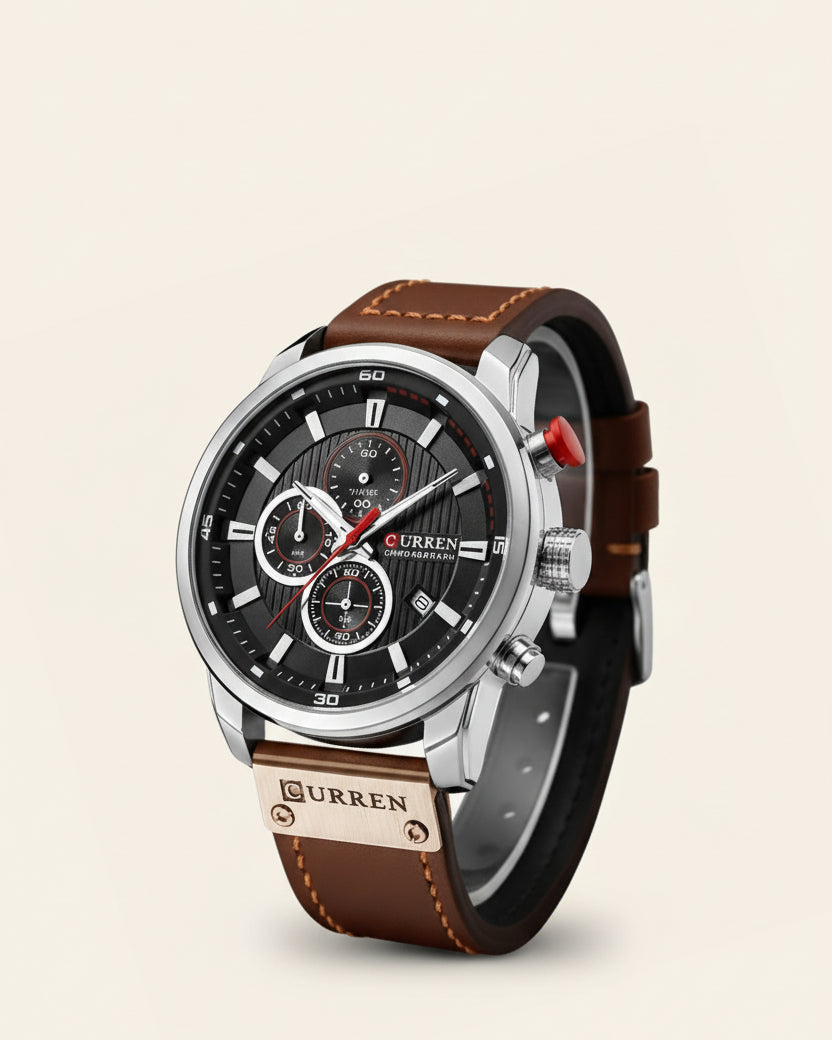 Reloj de cuero premium para hombres con cronógrafo - Dominus