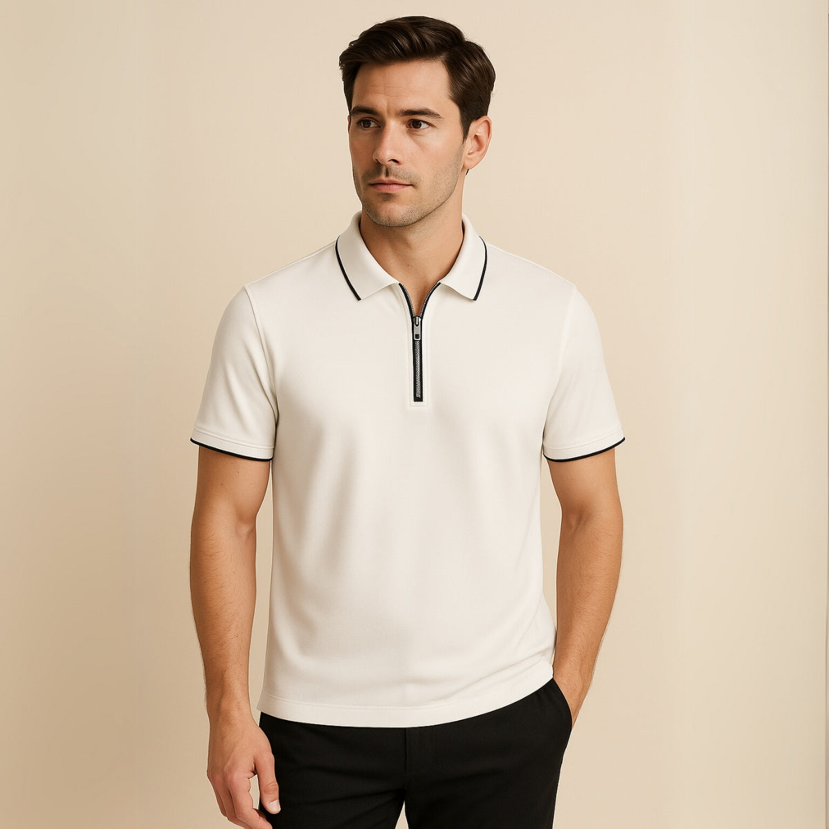 Camisa Polo con Cierre Signature