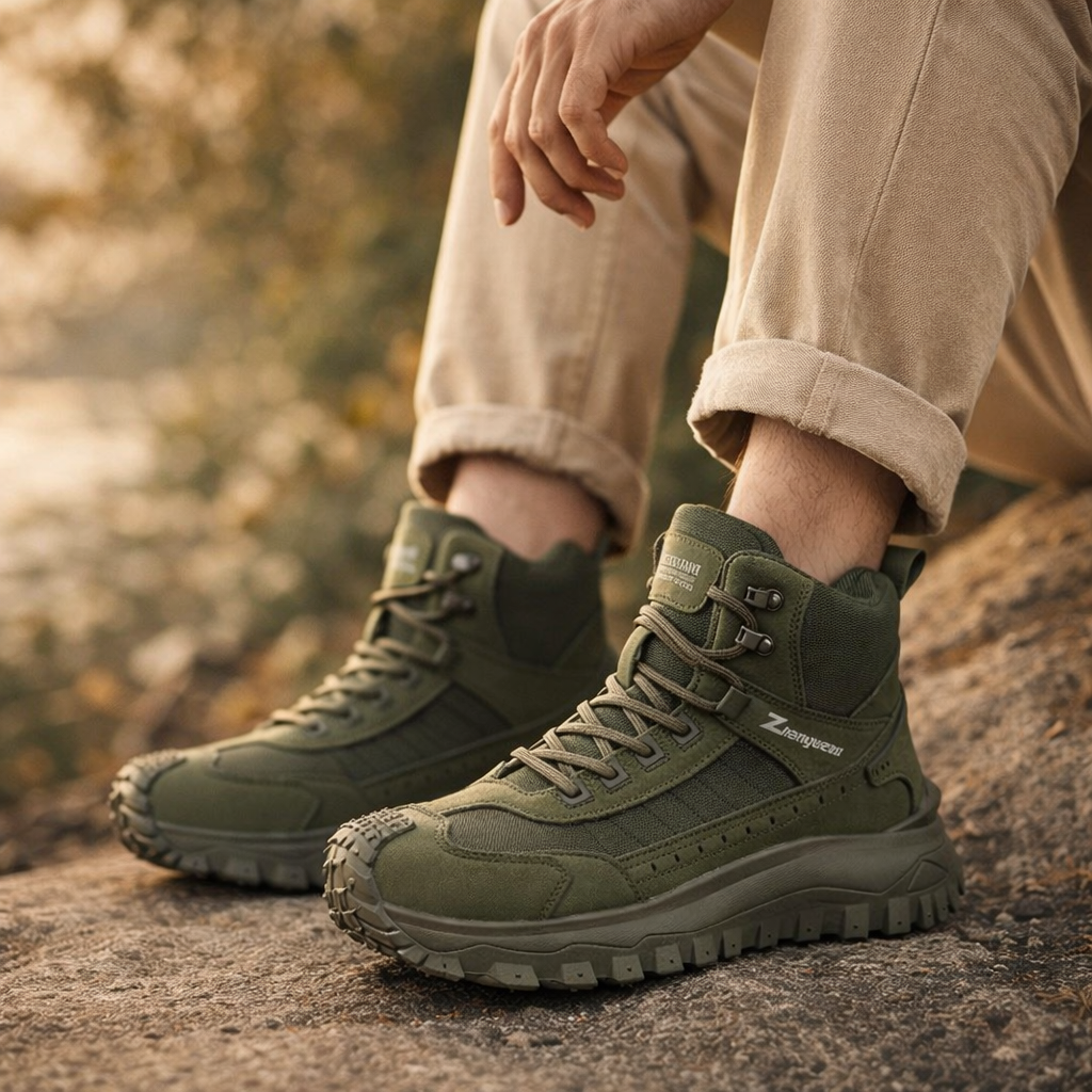 Zapatos de cuero livianos para caminar de hombre
