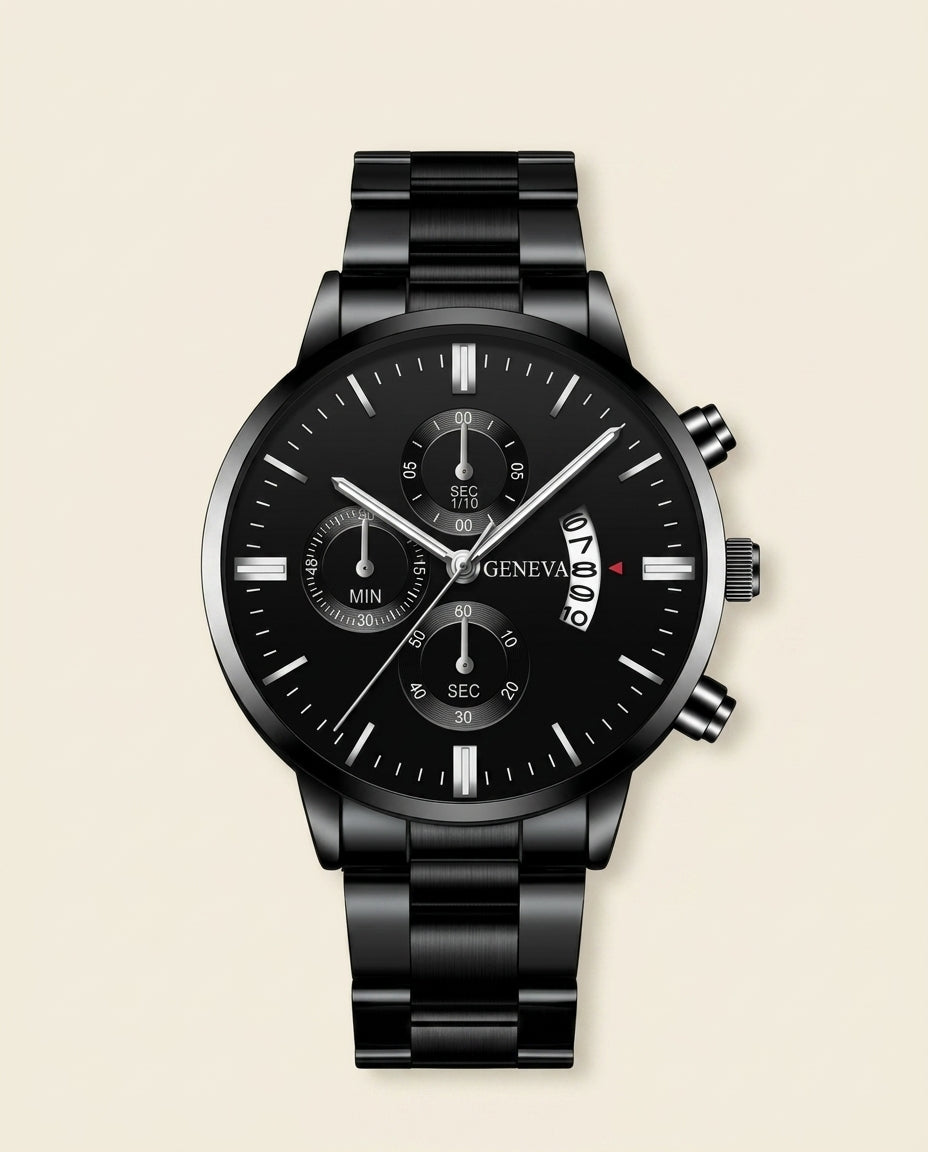 Reloj Cronógrafo Negro GV Signature