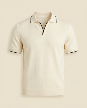 Polo de Punto con Cuello Abierto