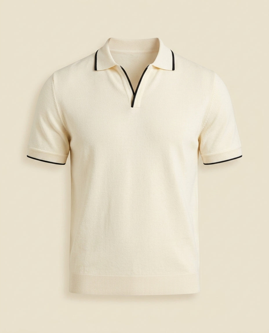 Polo de Punto con Cuello Abierto