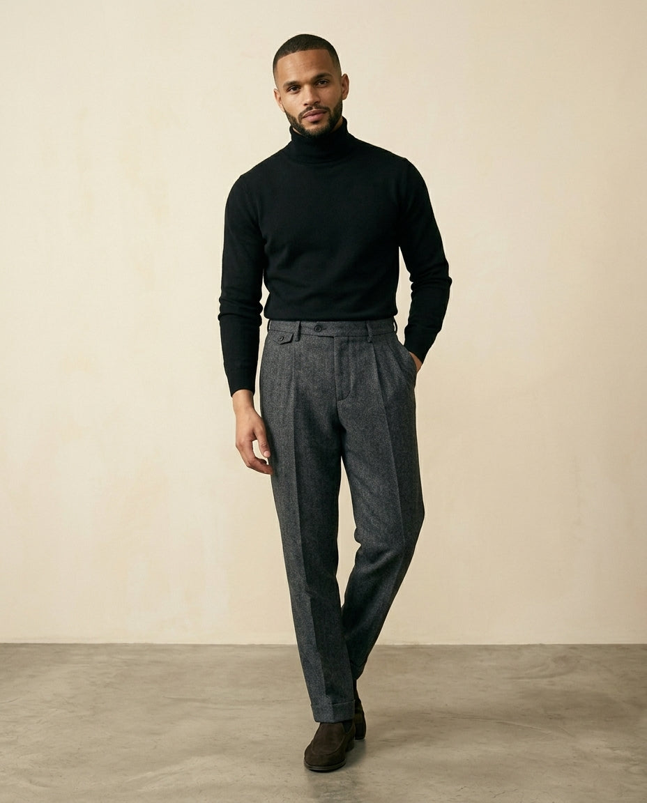 Pantalón Plisado de Espiga