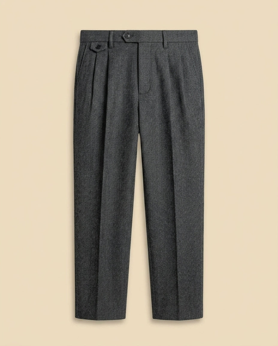 Pantalón Plisado de Espiga