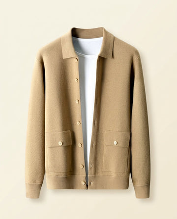 Chaqueta de Camisa de Punto Camel