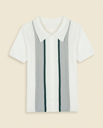 Polo de Rayas Argyle Blanco Multi