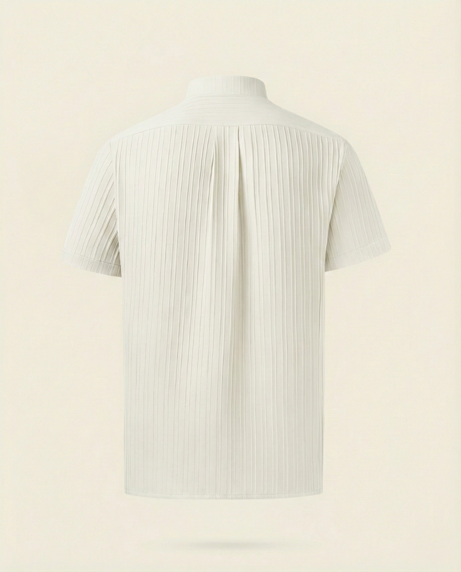 Camisa de Cuello Mao con Estructura Suave