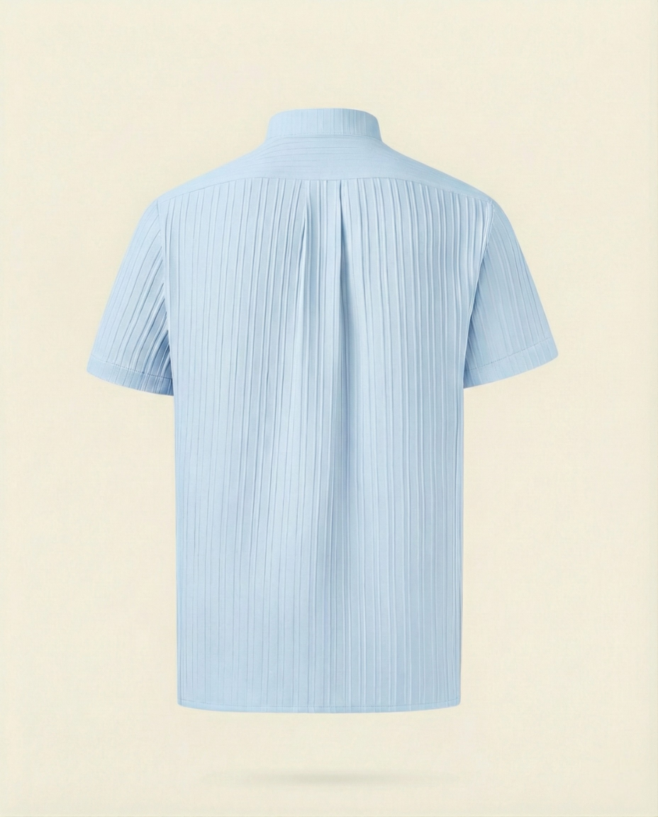 Camisa de Cuello Mao con Estructura Suave