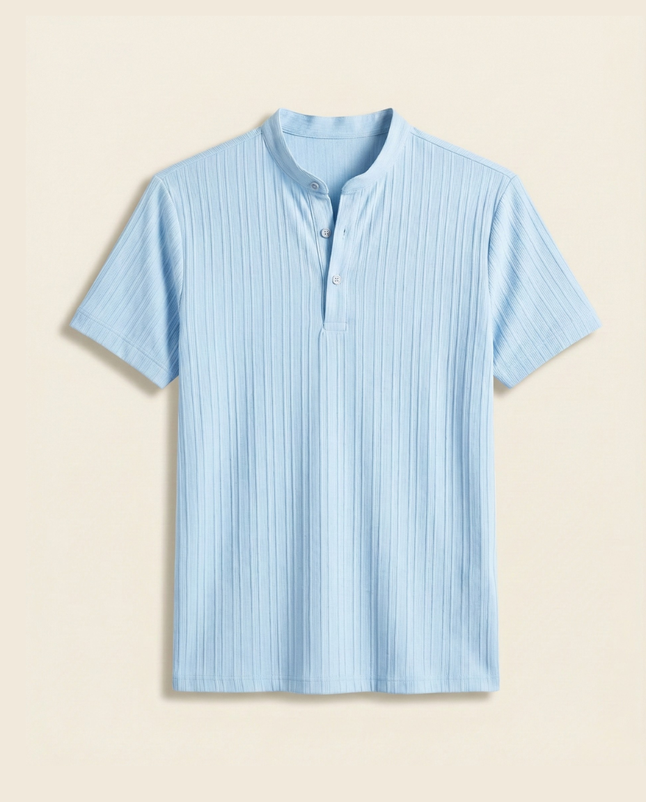 Camisa de Cuello Mao con Estructura Suave