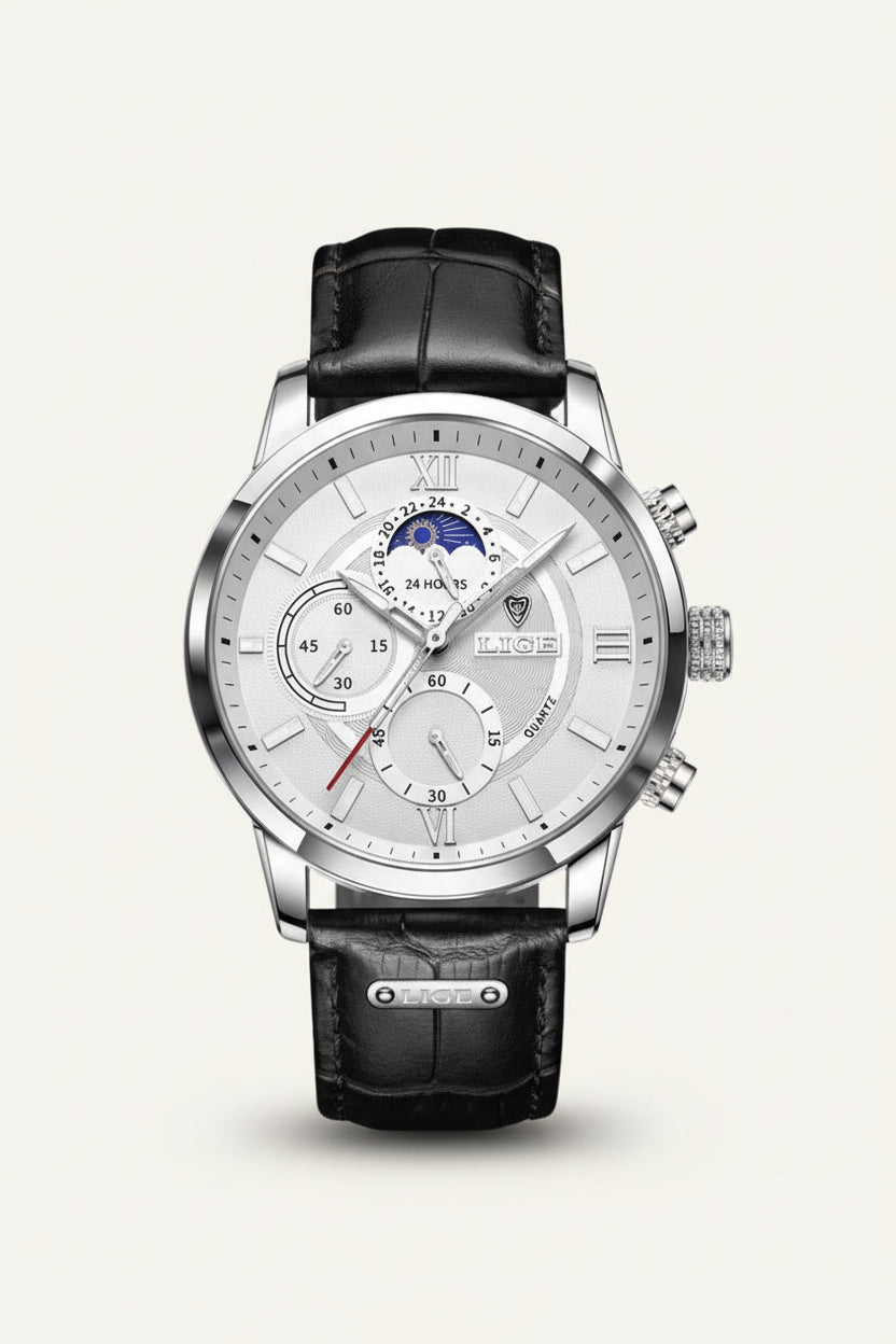 Reloj de Cuero Prestige Fase Lunar
