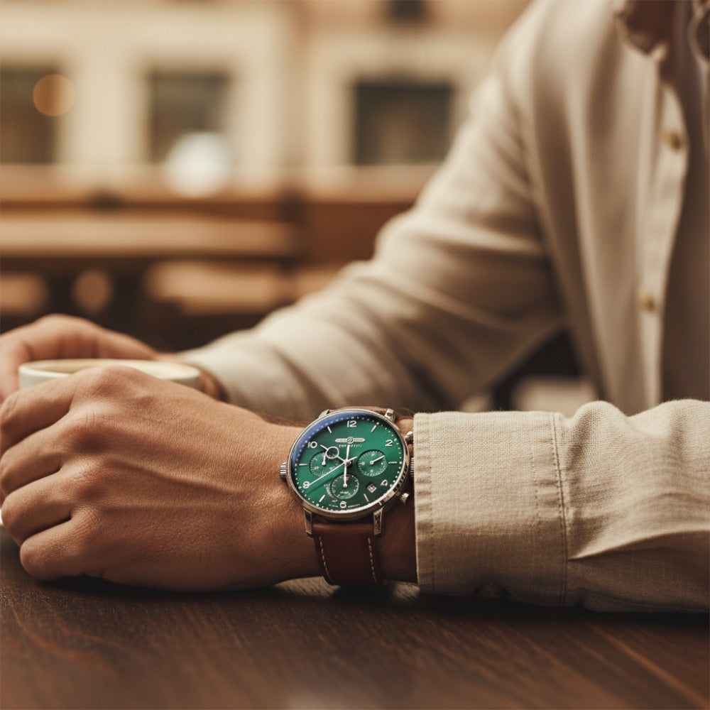 Reloj Cronógrafo Zeppelin 100 Años Verde