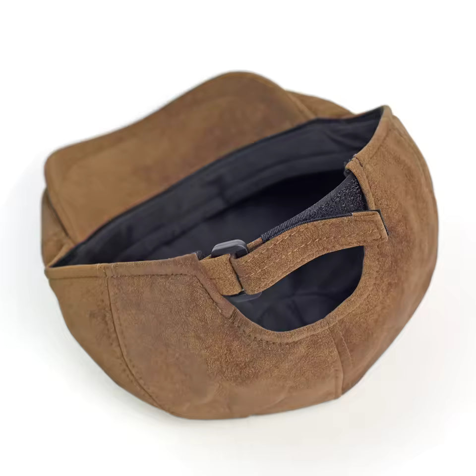 Gorra de Mezcla de Cuero Cálido