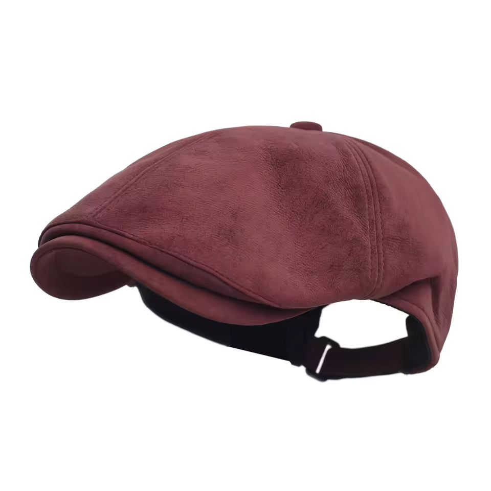 Gorra de Mezcla de Cuero Cálido