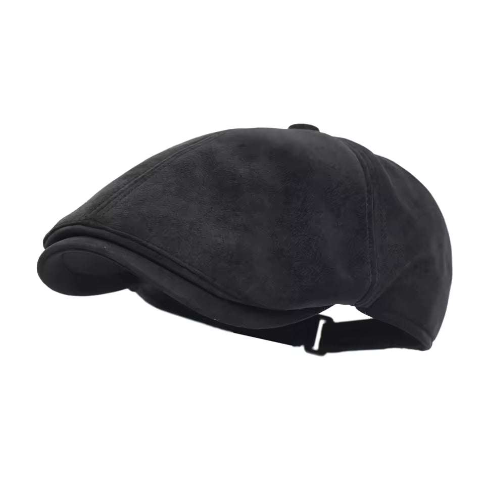 Gorra de Mezcla de Cuero Cálido