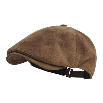 Gorra de Mezcla de Cuero Cálido
