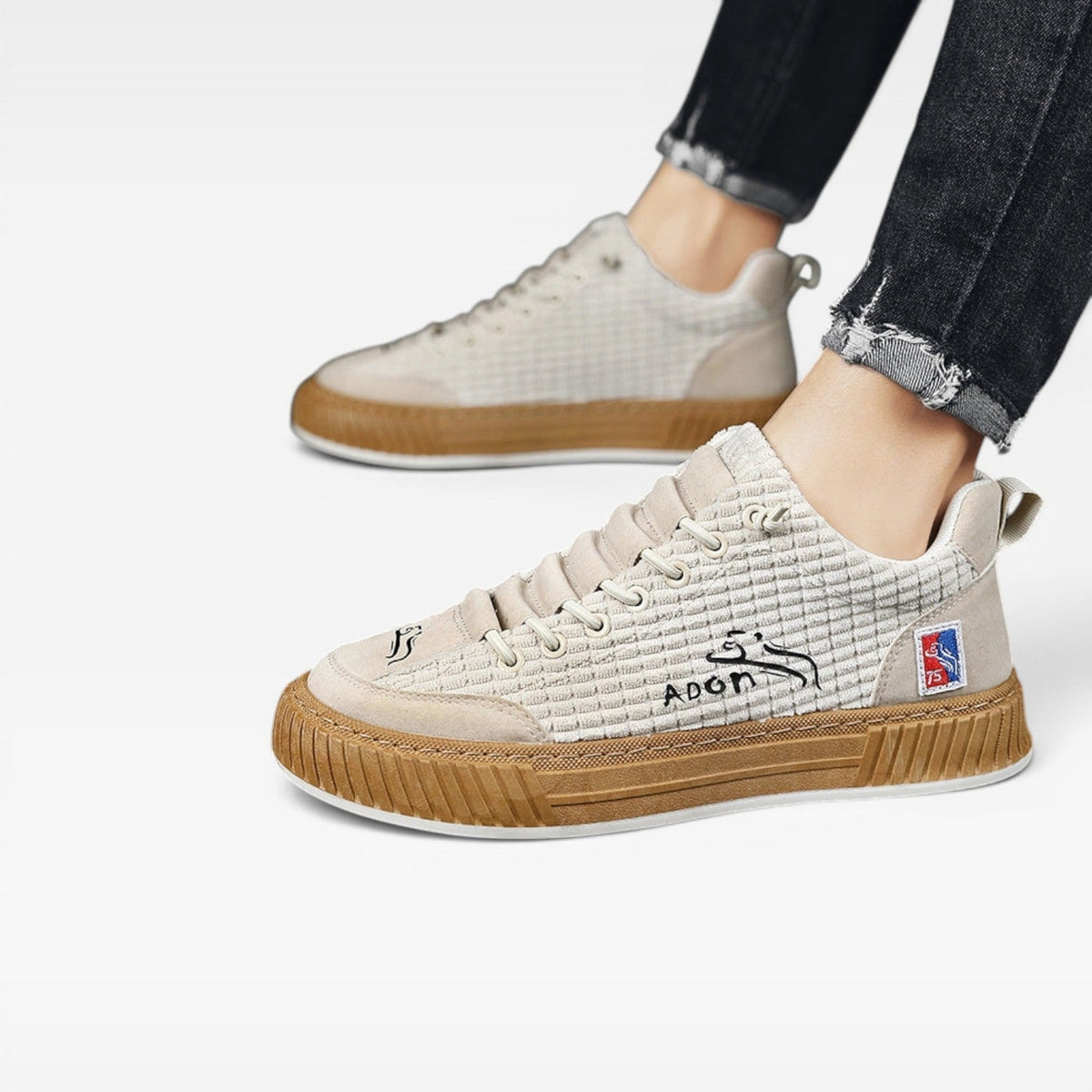 Zapatillas Casual Texturizadas para Hombre – Zapatillas de Skate de Bajo Top con Cordones para Uso Diario