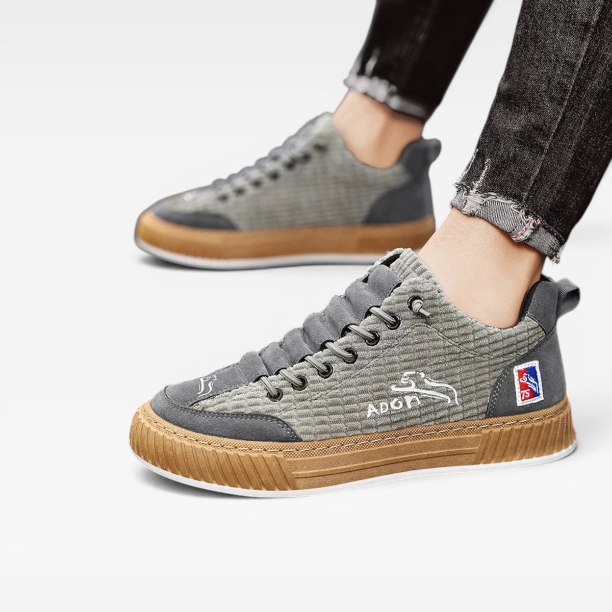 Zapatillas Casual Texturizadas para Hombre – Zapatillas de Skate de Bajo Top con Cordones para Uso Diario