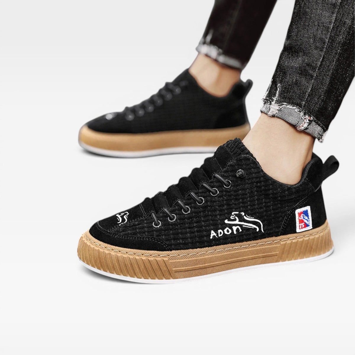 Zapatillas Casual Texturizadas para Hombre – Zapatillas de Skate de Bajo Top con Cordones para Uso Diario