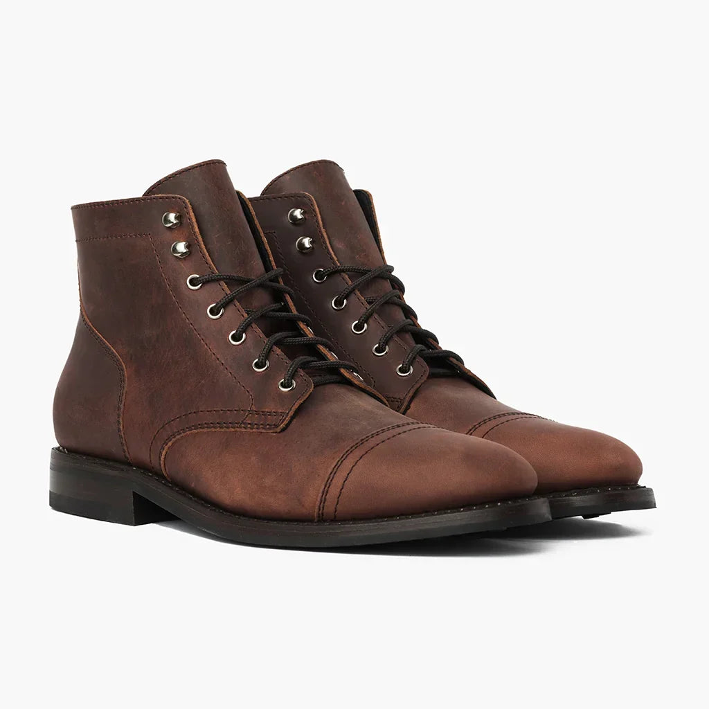 Botas de Piel Genuina para Hombre con Punta Cap Toe