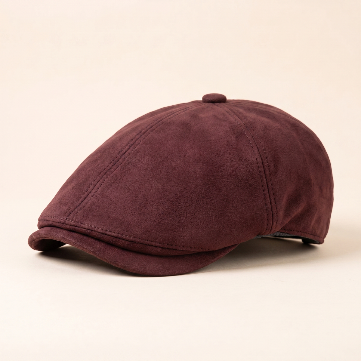 Gorra de Mezcla de Cuero Cálido