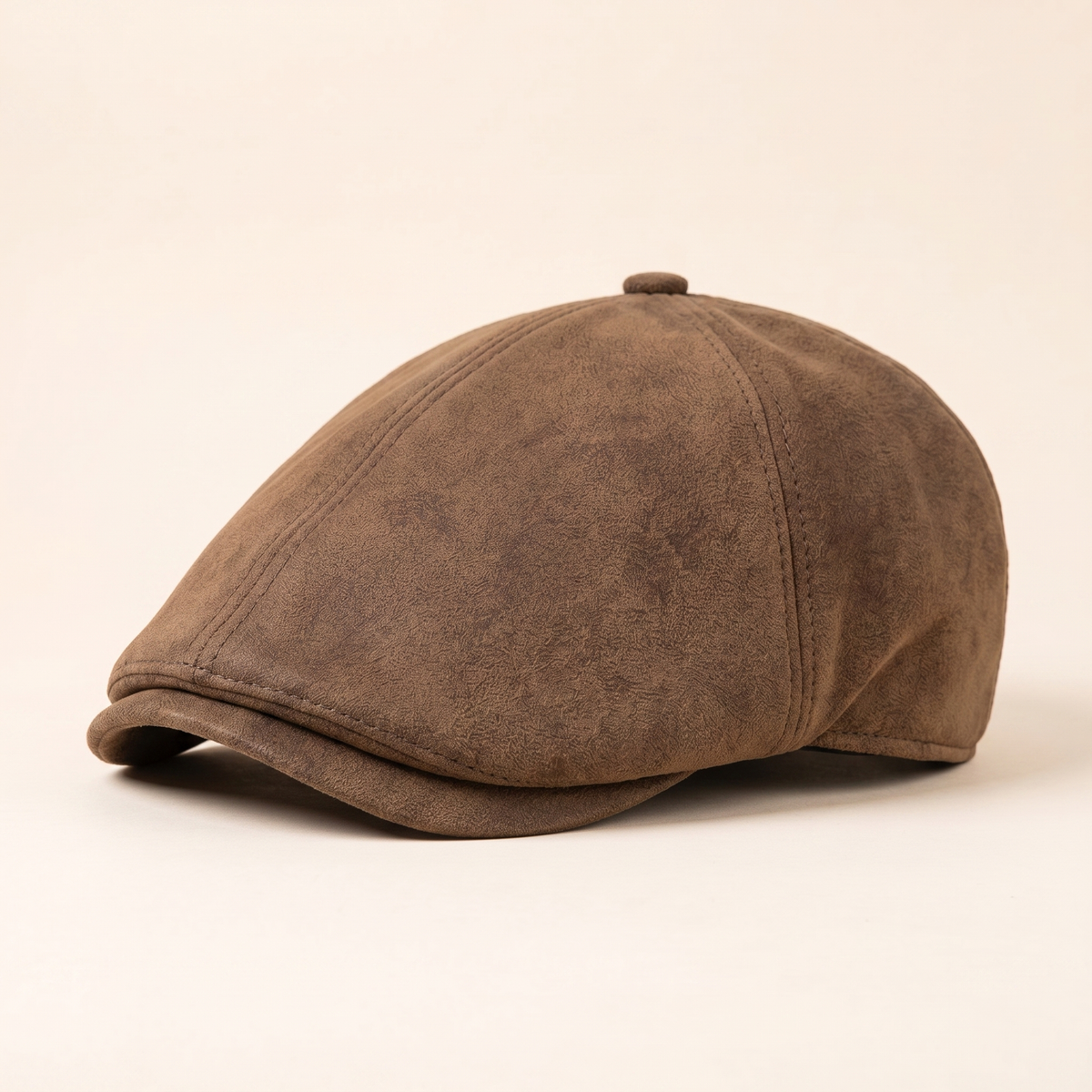 Gorra de Mezcla de Cuero Cálido