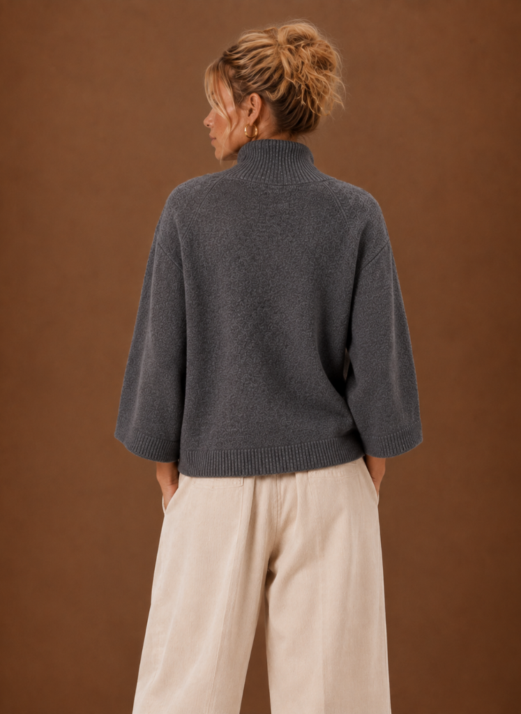 Suéter de Punto Grueso para Mujeres - Cuello Alto Oversized | Areleon