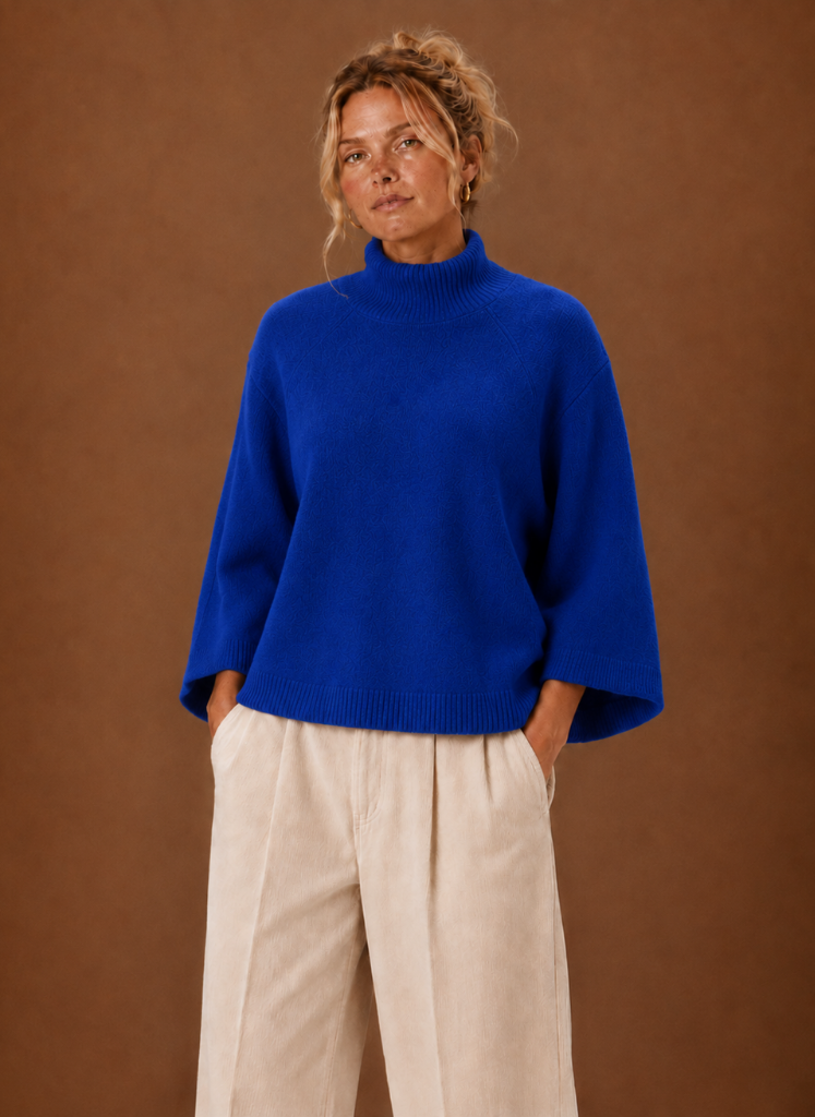Suéter de Punto Grueso para Mujeres - Cuello Alto Oversized | Areleon
