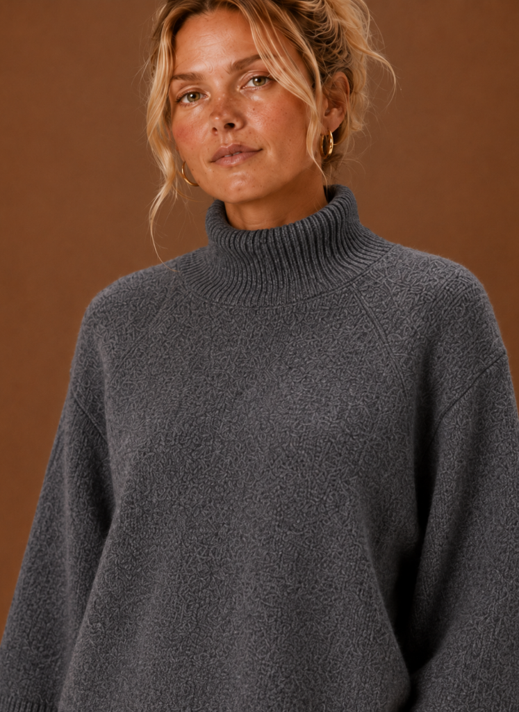 Suéter de Punto Grueso para Mujeres - Cuello Alto Oversized | Areleon