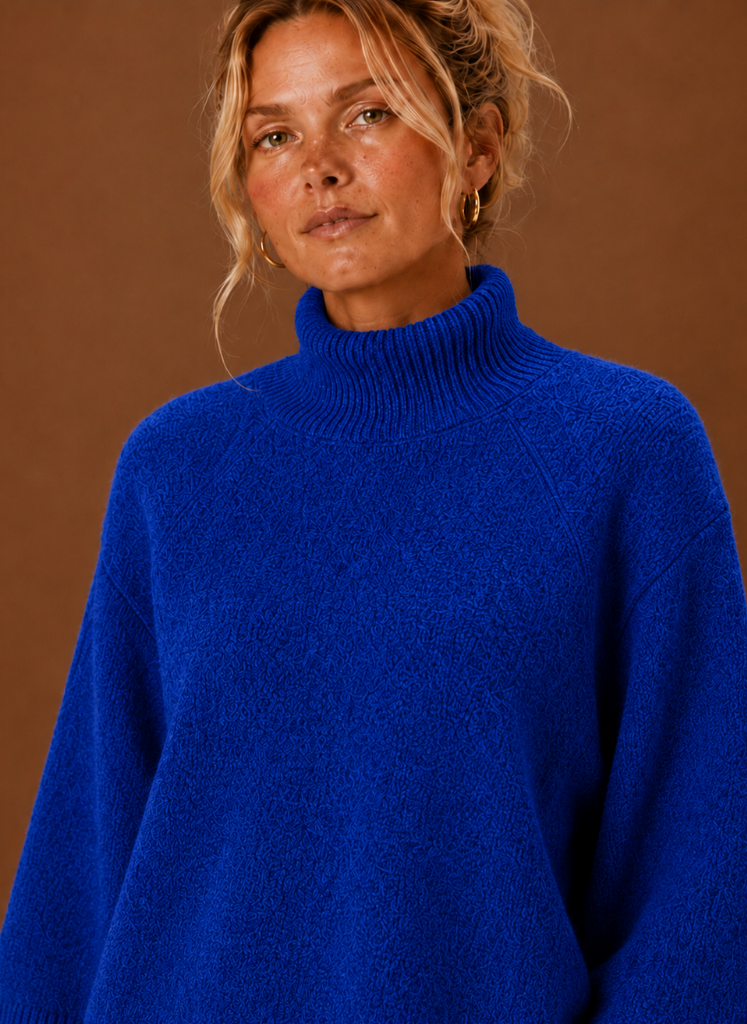 Suéter de Punto Grueso para Mujeres - Cuello Alto Oversized | Areleon