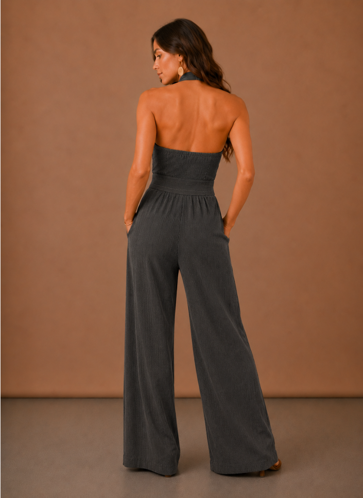 Mono de Pierna Ancha con Cuello Halter para Mujer – Ocasiones Elegantes de Verano | Areleon