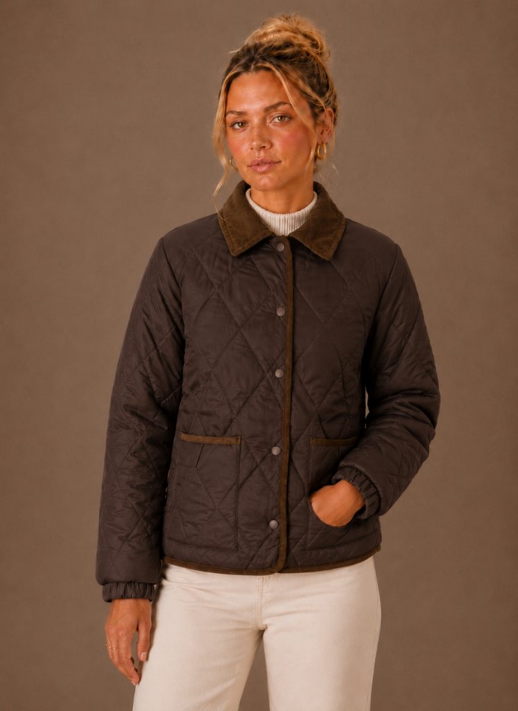 Chaqueta Acolchada de Mujer con Cuello de Pana | Areleon