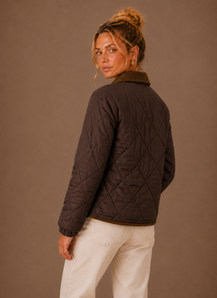 Chaqueta Acolchada de Mujer con Cuello de Pana | Areleon