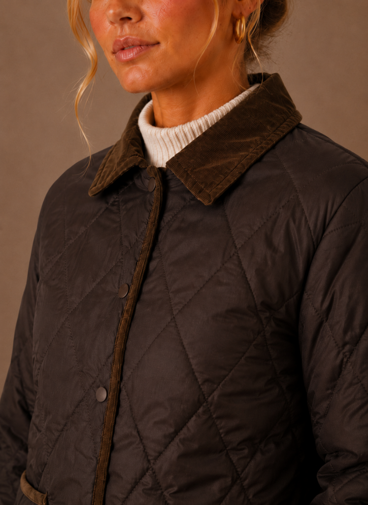 Chaqueta Acolchada de Mujer con Cuello de Pana | Areleon