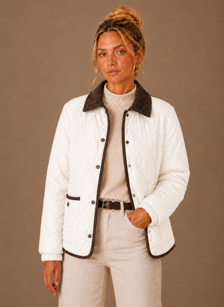 Chaqueta Acolchada de Mujer con Cuello de Pana | Areleon