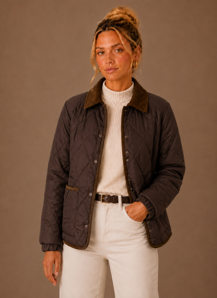 Chaqueta Acolchada de Mujer con Cuello de Pana | Areleon