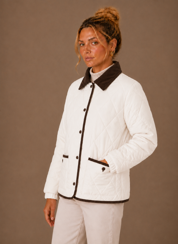Chaqueta Acolchada de Mujer con Cuello de Pana | Areleon