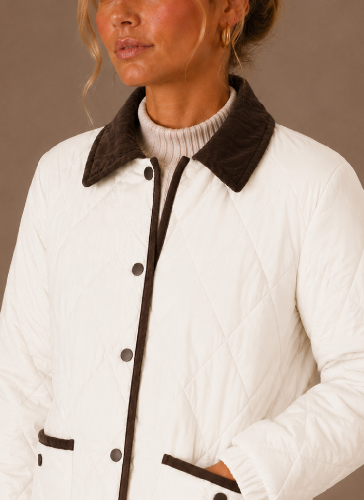 Chaqueta Acolchada de Mujer con Cuello de Pana | Areleon