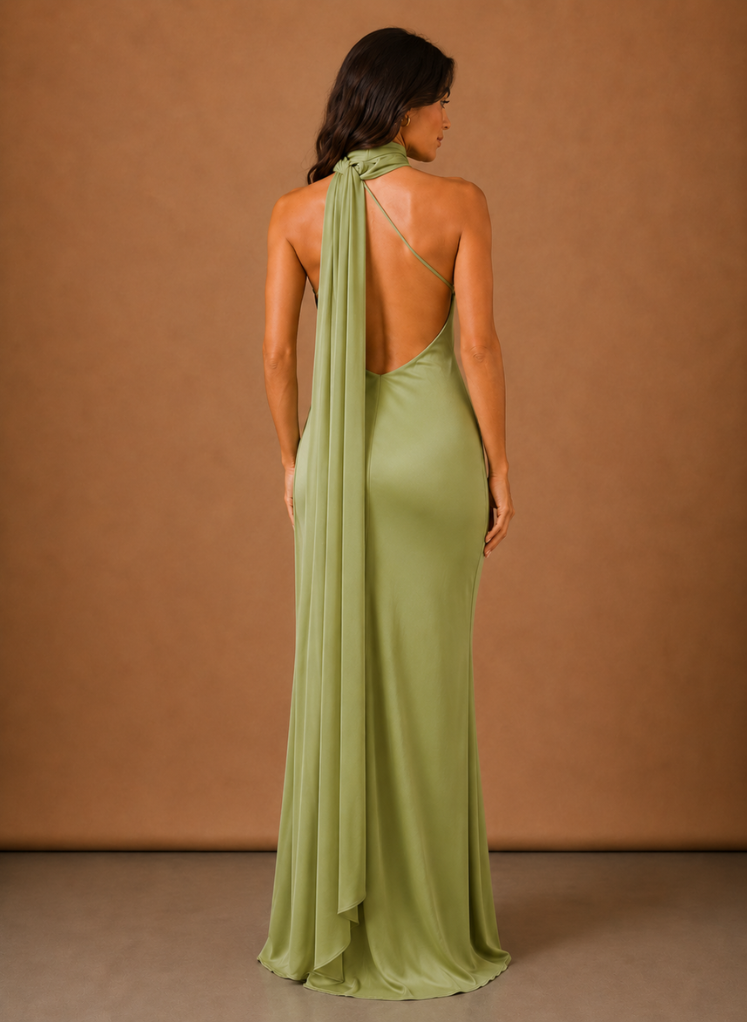 Vestido Maxi de Satén con Un Hombro para Mujeres – Ocasión Elegante de Noche | Areleon